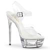 Pleaser - ECLIPSE608 Sandale à bride à la cheville, Pole dance chaussures - Chaussures de pole dance - Transparent Product image